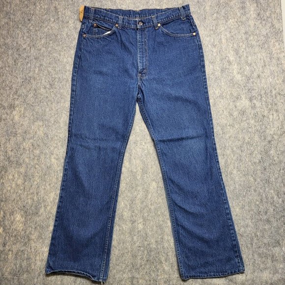 Vintage Levis Saddleman Bootcut Jeans Men 35x31 20517 0217 Orange Tab Hemmed